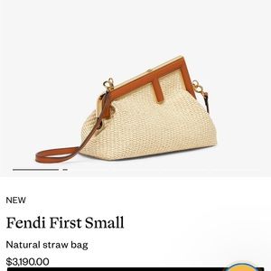 Fendi First Small Raffia Bag